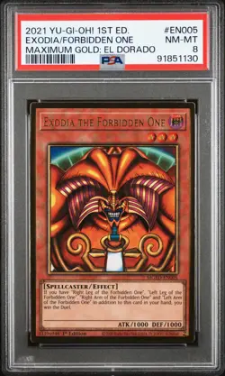 2021 YU-GI-OH! MAXIMUM GOLD: EL DORADO 1ST ED EXODIA THE FORBIDDEN ONE PSA 8 - Image 1