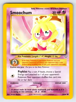 Smoochum 54/64 Neo Revelation Pokemon Card Nintendo Vintage WOTC Common - Nm/Vlp - Image 1