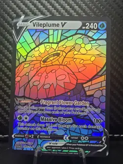 Vileplume CUSTOM Stained Glass Holo Card -Display Only - Image 1