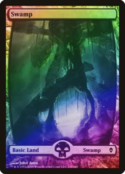 Swamp (238) FOIL Zendikar PLD Basic Land Extended / Full Art CARD ABUGames - Image 1