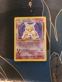 Alakazam 1/102 Base Set Unlimited Holo Rare Card Pokemon TCG WOTC LP - Image 1