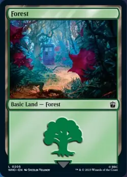 Near Mint, English - 2 x MTG Forest (0205) - Foil Universes Beyond: Doctor Who - Image 1