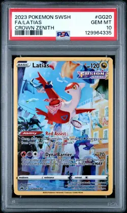 Pokemon Latias GG20/GG70 Crown Zenith: Galarian Gallery Holo - PSA 10 Gem Mint - Image 1