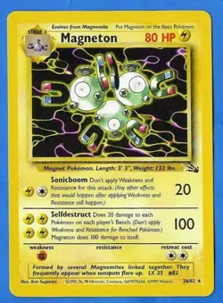 1999 Wizards Pokemon Fossil Unlimited Magneton 26/62 Non-Holo NM-MT - Image 3