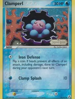 Moderately Played, English Pokemon Reverse Holo Clamperl - 51/92 - Common - Reve - Image 1