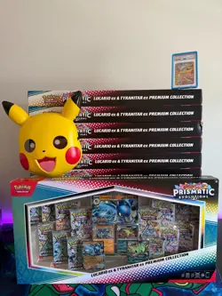 Pokemon TCG Prismatic Evolutions Lucario Ex + Tyranitar Ex Premium Collection - Image 2