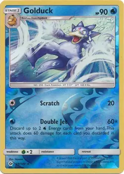 Pokemon Sun and Moon Base Golduck Reverse Holo 29/149 - Image 1