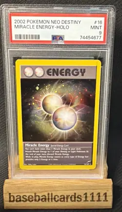 Neo Destiny Miracle Energy PSA 9 HOLO (0706) 16/105 Pokemon Swirl P2 - Image 1