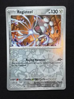 Registeel 125/191 Reverse Holo Uncommon LP-NM - Pokemon S&V Surging Sparks SSP - Image 1