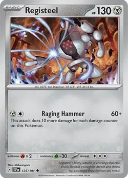 Registeel 125/191 Reverse Holo Uncommon LP-NM - Pokemon S&V Surging Sparks SSP - Image 3