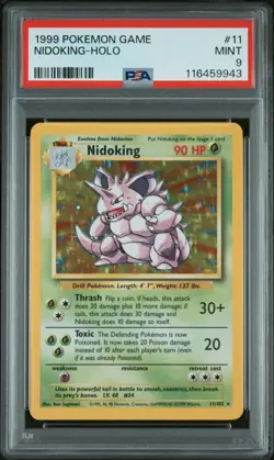 1999 POKEMON GAME BASE SET HOLO #11 NIDOKING-HOLO PSA 9. CLEAN. FRESH CERT - Image 1
