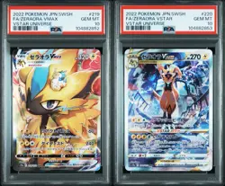 PSA 10 Pokemon Japanese Zeraora VMAX VSTAR SAR 219 220 Set of 2 Vstar Universe - Image 1