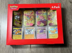 Pokemon TCG 151 Mini Tins 4 Pack + 4 Promos Sealed Sams Club Exclusive NEW - Image 1