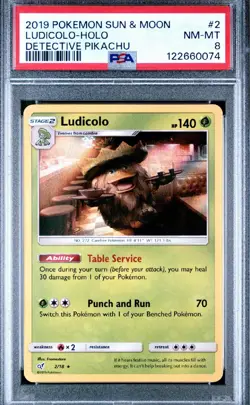 2019 POKEMON SUN & MOON DETECTIVE PIKACHU - LUDICOLO-HOLO 2 - PSA 8 - Image 1
