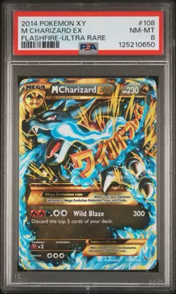 Pokemon M Charizard EX 108/106 Secret Rare XY Flashire 2014 PSA 8 NM-M - Image 1