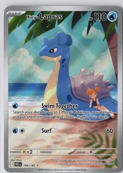 Misty's Lapras 194/182 DRI Illustration Rare IR Destined Rivals Pokemon Card NM - Image 2