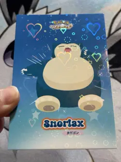 Pokemon Sleeping Snorlax Heart Holo Lets Go Eevee Database Peru Exclusive Card - Image 1