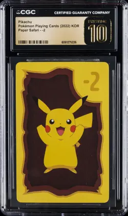 2022 POKEMON PLAYING CARDS KOR PAPER SAFARI #-2 PIKACHU CGC 10 PERFECT - Image 1