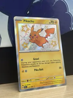 Pokemon Pikachu TCG Holo Shiny Rare Card Paldean Fates 131/091 - Image 4