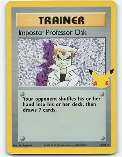 Imposter Professor Oak #73/102 Holo Pokemon Card Celebrations - Image 1