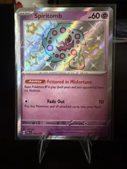 Pokemon Spiritomb TCG 158/091 Paldean Fates Shiny Holo Rare Card NM Condition - Image 1