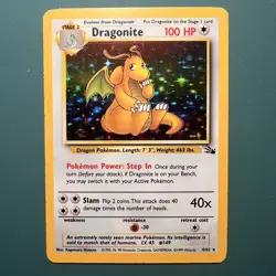 Pokemon TCG Dragonite 4/62 Fossil Holo Rare Card Unlimited LP - Image 1