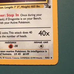 Pokemon TCG Dragonite 4/62 Fossil Holo Rare Card Unlimited LP - Image 5