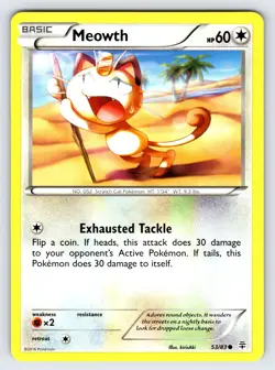 Meowth 53/83 2016 XY Generations Set 20th Anniversary Pokemon Card Common Nm/Vlp - Image 1