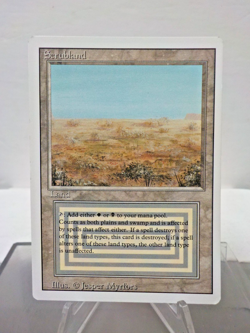 C0729 MTG Revised "Scrubland Land (Light Play) (C) (Authentic)" Single & Sleeves - Image 4