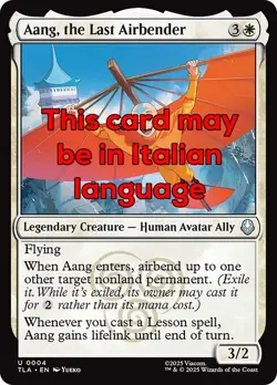 MTG AANG, THE LAST AIRBENDER FOIL EXC AANG, L'ULTIMO DOMINATORE DELL'ARIA 4 TLA - Image 1