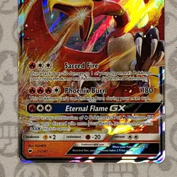 Ho-Oh GX 21/147 Pokemon TCG Sun & Moon Burning Shadows Ultra Rare HOLO NM - Image 3