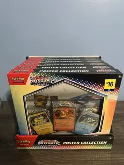 Pokemon TCG: Prismatic Evolutions - Poster Collection Sealed Lot Of 6 W/ Display - Image 1