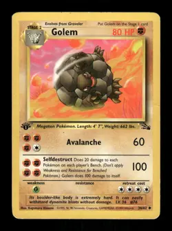Pokemon 1st Edition Fossil #36/62 Golem Uncommon - Image 1