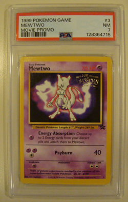 1999 Pokemon ~Mewtwo Movie Blackstar PROMO #3~ GRADED PSA NM 7 .. - Image 1