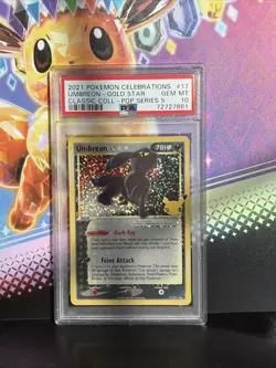 Pokemon Umbreon Gold Star 2021 Celebrations Classic Collection #17 PSA 10 - Image 1