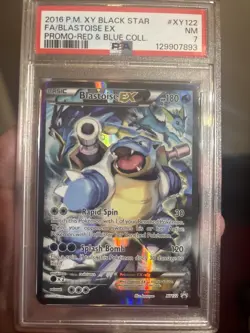 2016 POKEMON XY BLACK STAR PROMO BLASTOISE EX #XY122 PSA 7 NM - Image 1