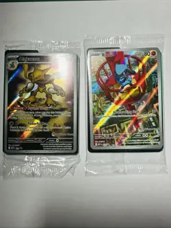 Alakazam 009 and Riolu 010 Black Star Promo Pokemon Center stamp - SEALED MINT - Image 1