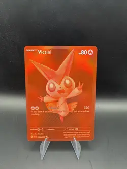 2025 Pokemon Red Monochrome VICTINI EN 171/086 SV: Black Bolt White Flair - Image 1