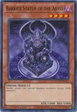 Barrier Statue of the Abyss - MAGO-EN111 - Rare - 1st Edition - Lightly Played - Image 1