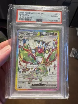Pokemon TCG Flygon EX Holo Ultra Rare Card 222/191 Sv08: Surging Sparks PSA 10 - Image 1