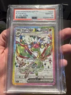 Pokemon TCG Flygon EX Holo Ultra Rare Card 222/191 Sv08: Surging Sparks PSA 10 - Image 2