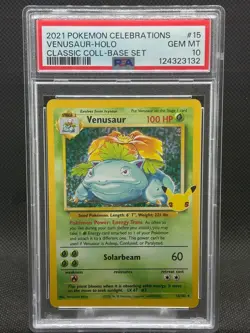 PSA 10 Gem Mint Pokemon TCG Card Venusaur Celebrations Classic Collection 15/102 - Image 1
