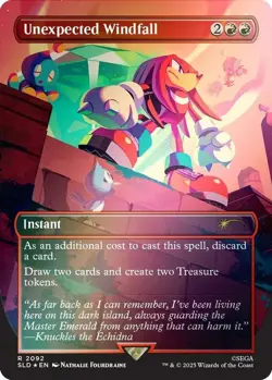 Near Mint, English - 1 x MTG Unexpected Windfall (2092) - Rainbow Foil Secret La - Image 1