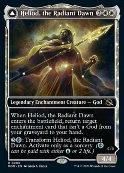 Magic the Gathering MARCH OF THE MACHINE HELOIOD THE RADIANT DAWN SHOWCASE RARE - Image 1