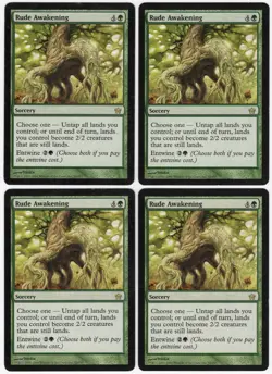 Rude Awakening x4 4x 2004 Fifth Dawn PLAYSET Green Rare Sorcery MTG LP AZ3 - Image 1