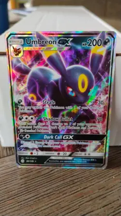 UMBREON GX Sun & Moon Base POKEMON Full-Art 2017 Holo Trading Card 80/149 - Image 1