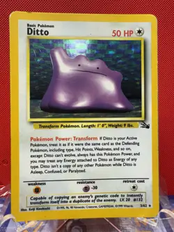 Pokemon Fossil Set Unlimited Ditto 3/62 Holo Rare HP WOTC HP+ - Image 1