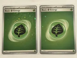 Pokemon Cosmos Holo (2) Grass Energy #001 / 1 w 4 Swirls / 1 w 1 Swirl SVE EN NM - Image 1