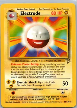 Pokemon TCG Electrode 25/130 Base Set 2 NM - Image 1