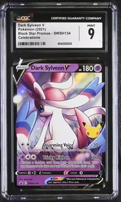 2021 Pokemon TCG Sword & Shield Celebrations Dark Sylveon V Holo CGC 9 - Image 1